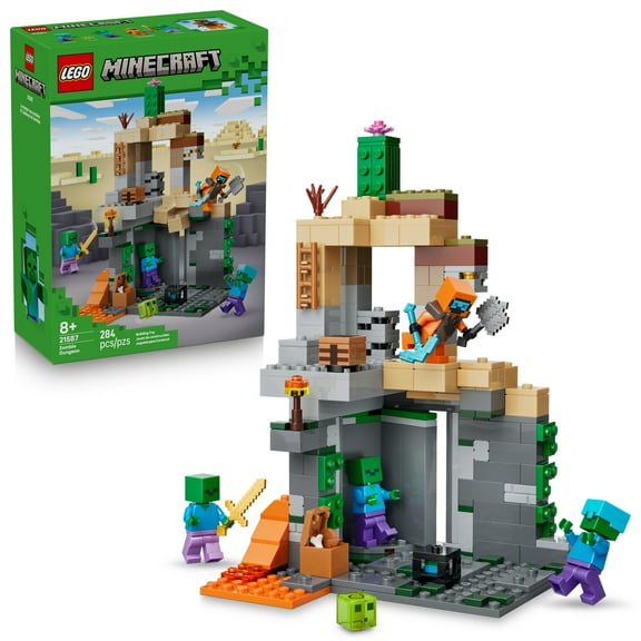 LEGO Minecraft Zombie Dungeon Building & Pretend Play Toy for Boys & Girls - Video Game Playset & Toy Figures for Kids, Ages 8+ - W/Wandering Wastelands Minifigure - Gift Idea for Birthdays - 21587