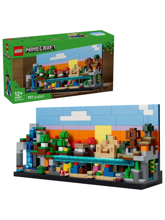 Minecraft Mini Biomes Building & Pretend Play Toy for Boys & Girls - Video Game Playset & Toy Figures for Preteens, Ages 12 + - W/2 Minifigures & 3 Microfigures - Gift Idea for Birthdays - 21589