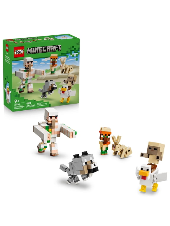 Minecraft Chicken Jockey Desert Attack - Building Toy for Boys & Girls, Ages 9+ - Posable Minecraft Toy & Figures - Game Room or Bedroom Decor - Gift for Birthdays - 21592