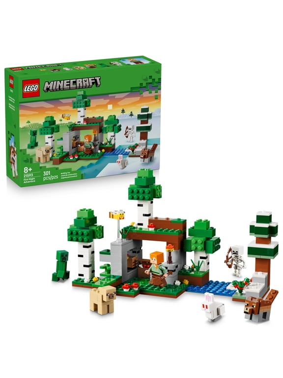 Minecraft First Night Adventure - Building Toy for Boys & Girls, Ages 8+ - Minecraft Toy with 7 Minifigures & Animal Figures - Gift for Birthdays - 21593