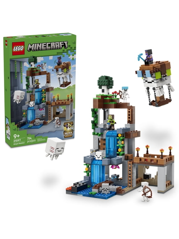 Minecraft Ghast Station - Building Toy for Boys & Girls, Ages 9+ - Minecraft Toy with 8 Figures - Desk or Bedroom Dcor - Gift for Birthdays - 21597