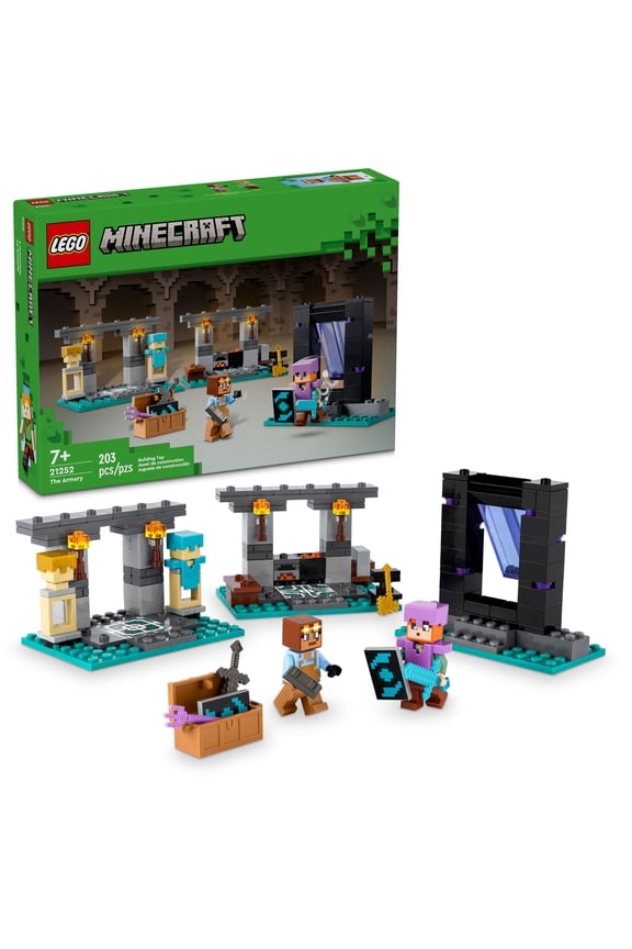 Minecraft The Armory Building Set, Includes Popular Minecraft Figures Alex and Armorsmith, Action Toy for Gamers and Kids, Gift for Boys and Girls 7 Years Old and Up, 21252