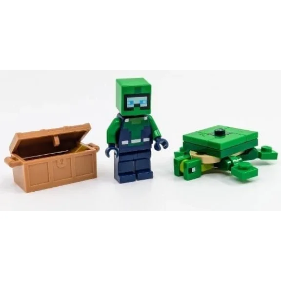 LEGO Minecraft: Diver Minifigure with Treasure Chest and Turtle - 6+