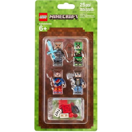 LEGO Minecraft Mini Figure Interlocking Block Building Set, 4 Count