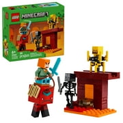 LEGO Minecraft The Nether Lava Battle Toy and Playset - Building Minecraft Toy for Kids, Ages 6+ Alex, Wither Skeleton, Blaze and Strider Figures for Pretend Play - Gift Idea for Birthdays - 21266