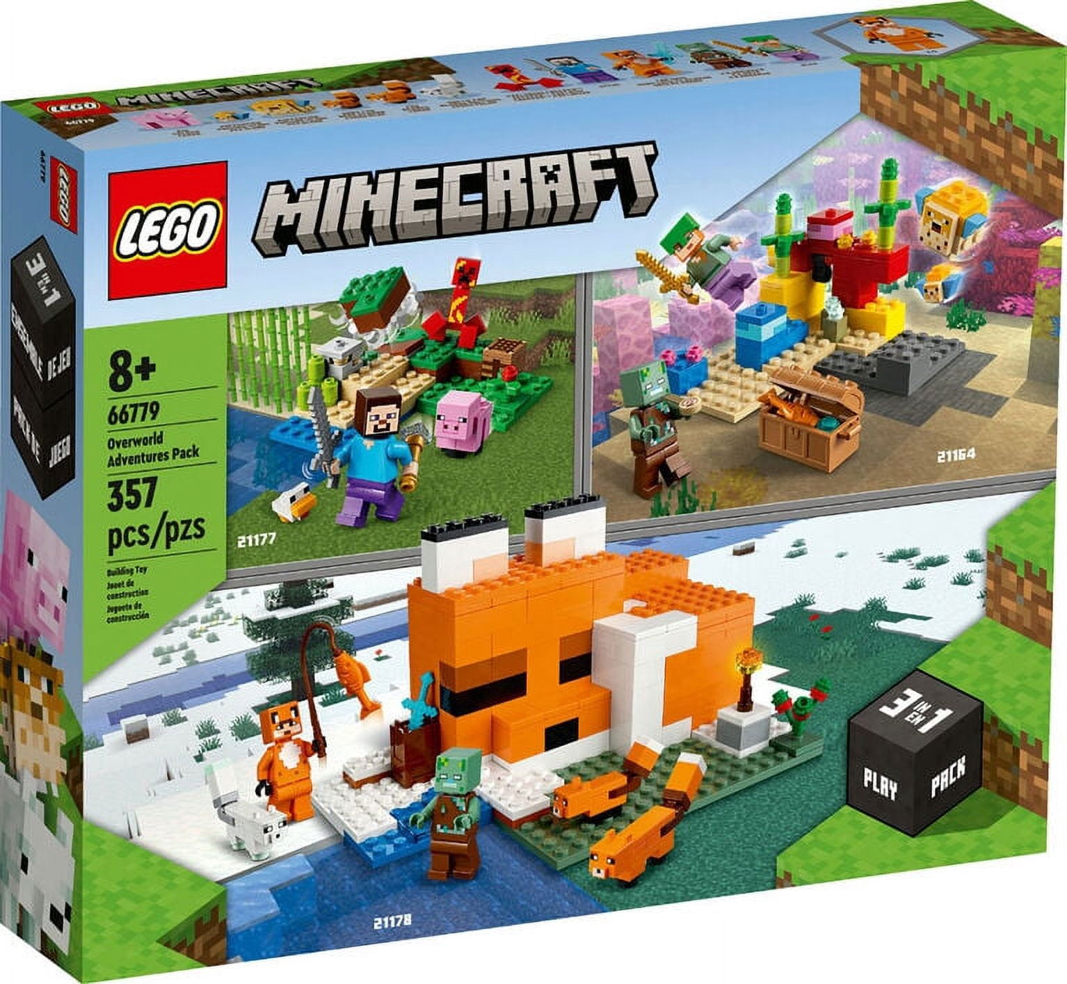 LEGO Minecraft Overworld Adventures Pack 3 In 1 Building Set Ages 8 