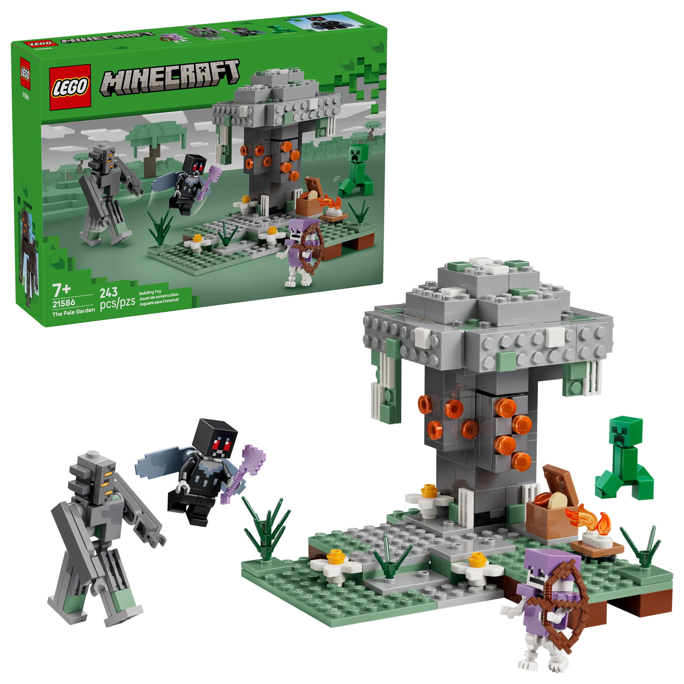 LEGO Minecraft The Pale Garden Building & Pretend Play Toy for Boys & Girls - Video Game Playset & Toy Figures for Kids, Ages 7+ - W/Mothman & Creeper Minifigur