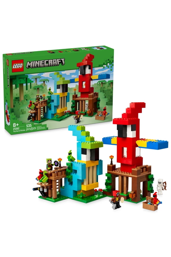Minecraft The Parrot Houses Building Toy for Boys and Girls 8+ - Minecraft Video Game Kids Toy - Includes Jungle Ranger and Parrot Handler Minifigures and Accessories - 21282