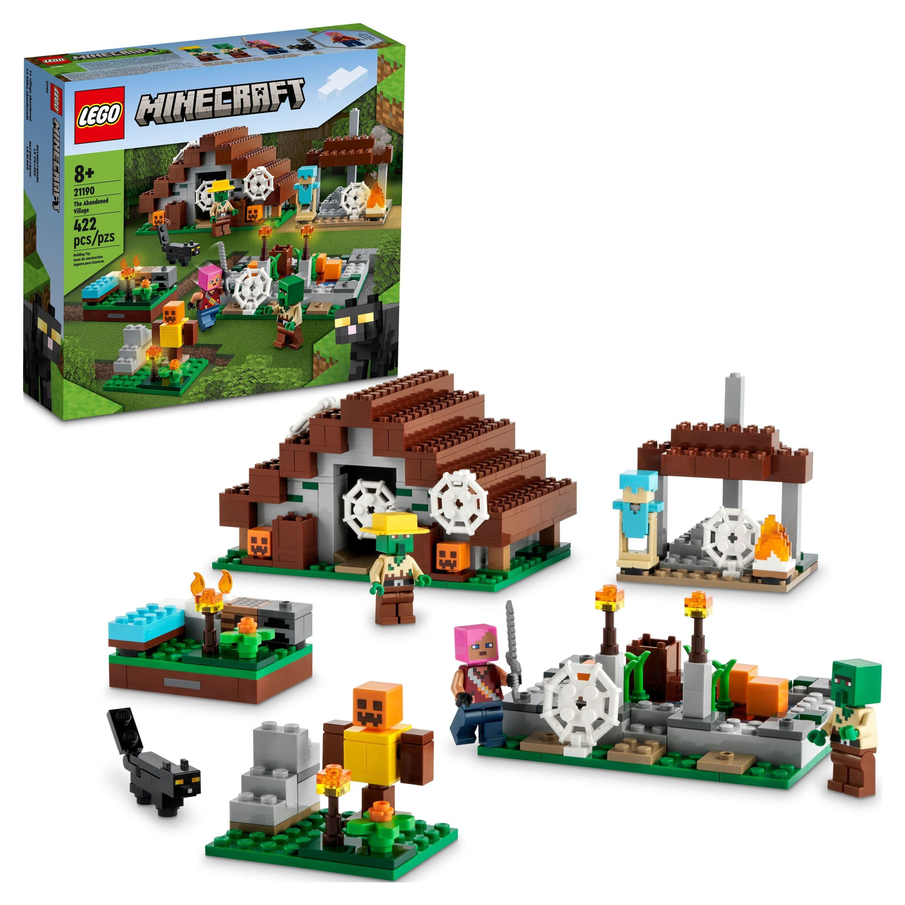 LEGO Minecraft The Abandoned Village Building Toy Set 21190, Featuring Game  Figures Including Zombies and Zombie Hunters with Accessories, Minecraft