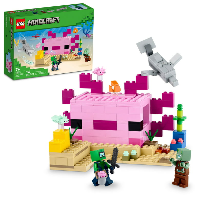 LEGO The Axolotl House 21247 Building Toy Set, Creative Adventures at a Colorful Underwater Base, Includes a Diver Explorer, Dolphin, Drowned and More, Minecraft Toy for 7 Year Old Kids - Walmart.com