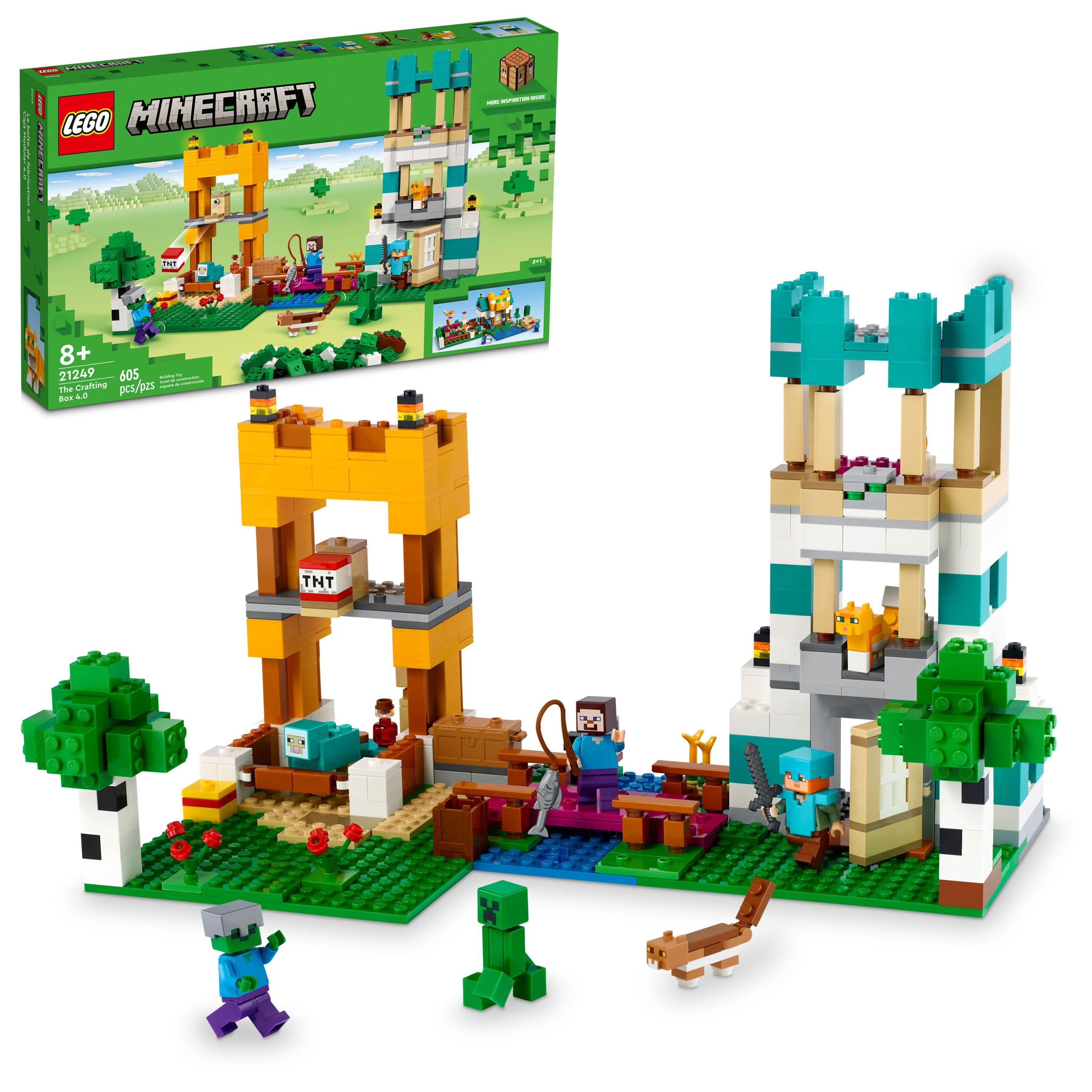 LEGO Minecraft The Crafting Box 4.0 21249 Building Toy Set, Custom-Build  Playset Featuring Classic Bricks, Figures and Game Accessories, Model  Guides Spark Creativity for 8 Year Old Kids 