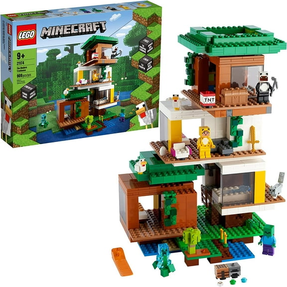 LEGO Minecraft The Modern Treehouse 21174 Giant Treehouse Building Kit Playset (909 Pieces)