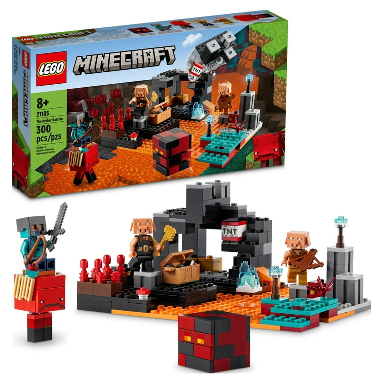LEGO Minecraft The Nether Bastion Set 21185 Battle Action Toy with Mob Piglin Brute Strider Figures for Kids Boys and Girls Age 8 Plus