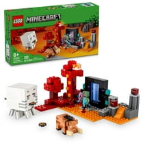 LEGO Minecraft The Nether Portal Ambush Adventure Set, Building Toy for Kids with Minecraft Action Figures and Battle Scenes, Minecraft Toy for Boys, Girls and Gamers Ages 8 and Up, 21255