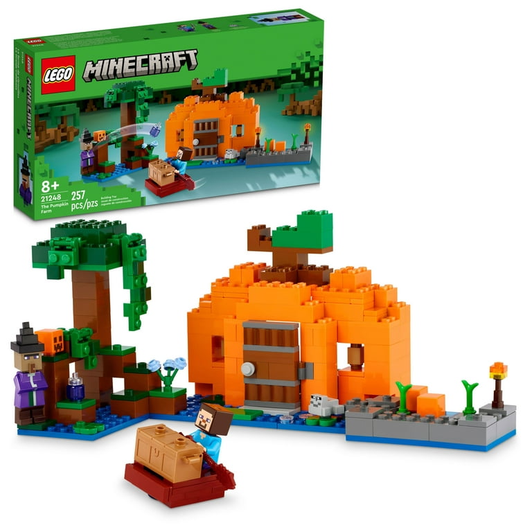 LEGO Minecraft The Pumpkin Farm 21248 Building Toy, Hands-on Action in the  Swamp Biome Featuring Steve, a Witch, Frog, Boat, Treasure Chest and