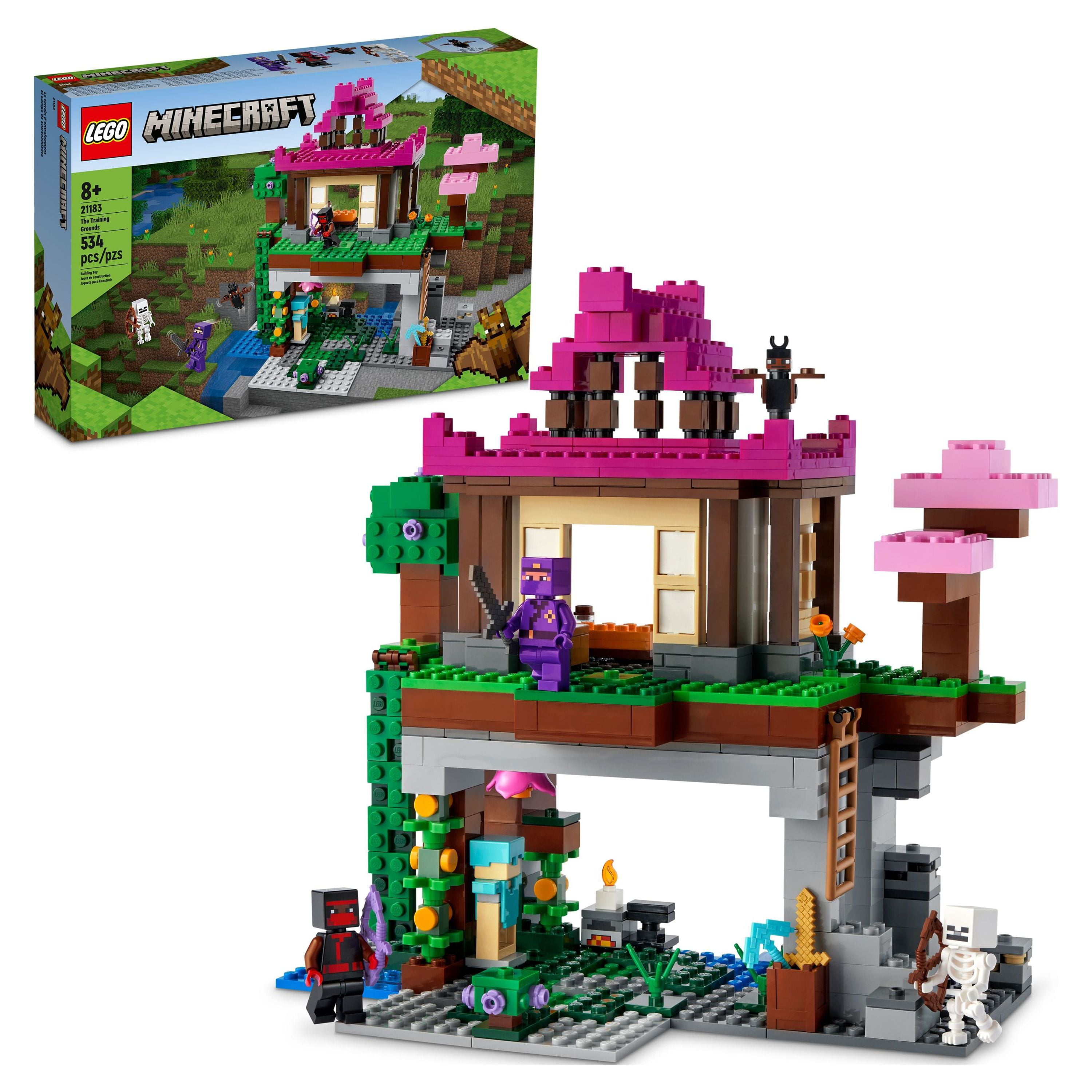 LEGO Minecraft Versatile House and Cave Toy Building Set, Training Grounds (21183), Perfect for 8+ Years Old Children