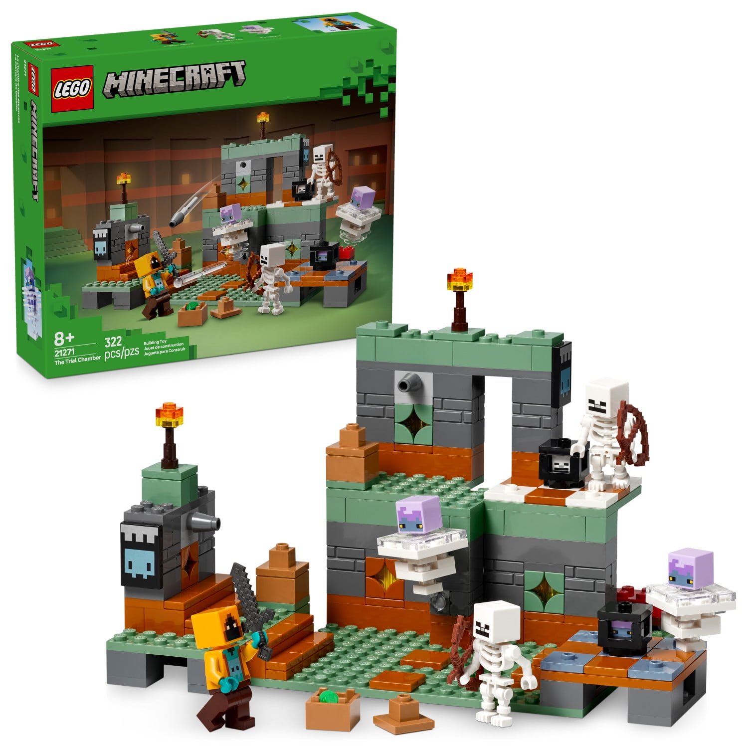 LEGO Minecraft The Trial Chamber Building Toy - Gamer Playset for Kids, Girls and Boys, Ages 8+ - Includes Shadow Hoodie Minifigure for Pretend Play - Birthday Gift Idea - 21271