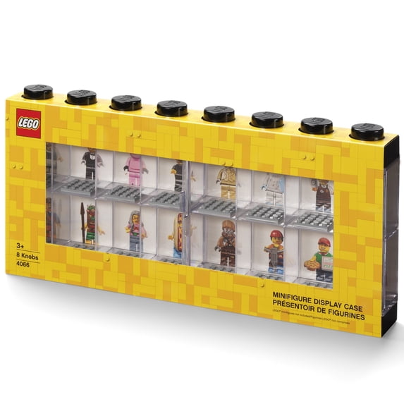 Room Copenhagen: LEGO Minifigure Display Case - 8 Stud, Black - Holds 16 Miniatures, Clear Compartments, Stackable Storage, Showcase Toy Collectibles