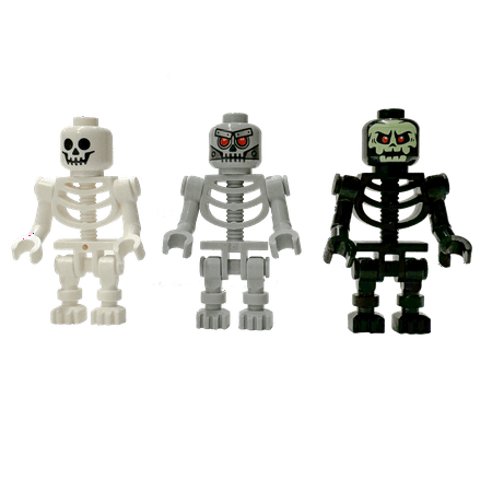 LEGO Minifigure Accessories - Spooky Halloween Skeletond 3-Pack White Gray Black