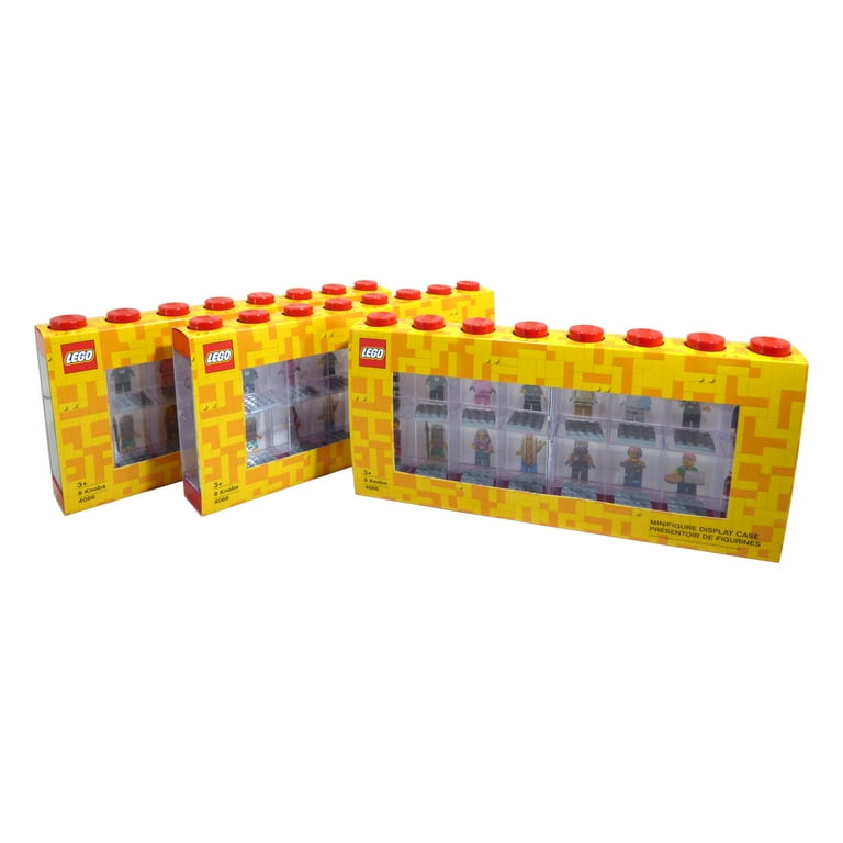 LEGO Minifigure Display Case Large Red 3 Pack