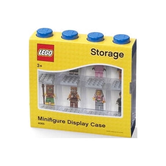 LEGO Minifigure Stackable Display Case with 8 Knobs, in Blue