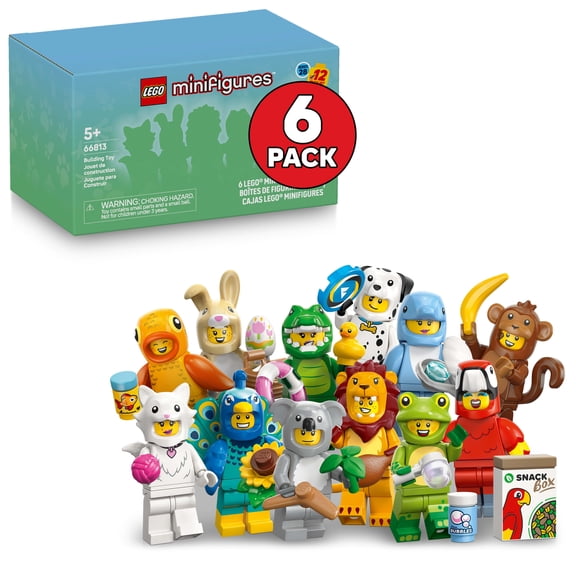 LEGO Minifigures Animal Series 28 6 Pack - Kids Toys in Sealed Mystery Boxes - Animal Themed Figures to Collect - Birthday Party Favors & Gift Idea for Boys & Girls, Ages 5+ - 66813