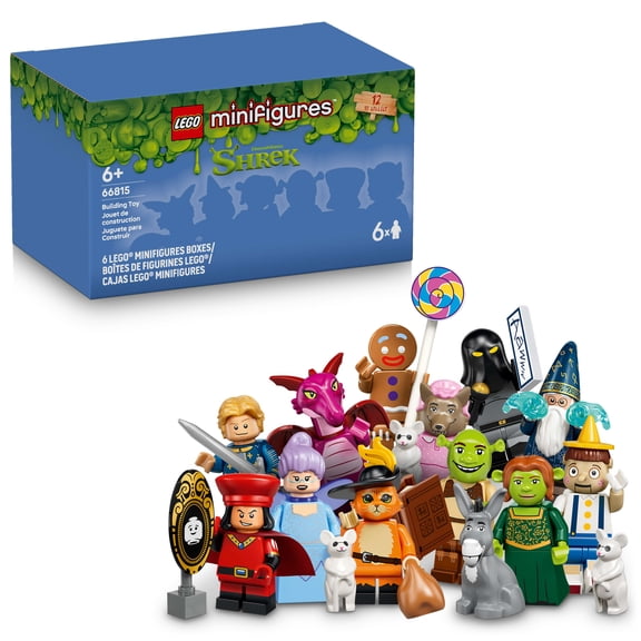 LEGO Minifigures Shrek Series 6-Pack - Mystery Box Set - 6 Collectible Shrek Toys for Boys & Girls, Ages 6+ - 66815