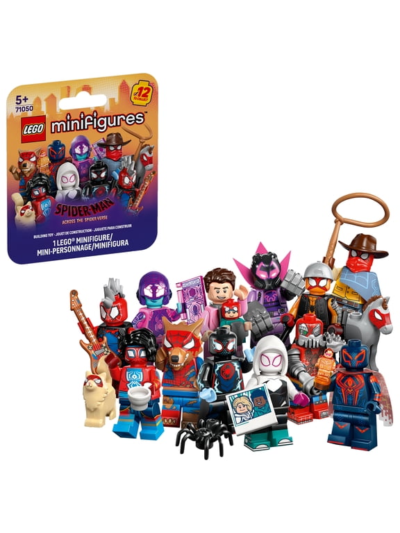 Minifigures Spider-Man: Across the Spider-Verse - Mystery Box with 1 of 12 Kids Toys for Pretend Play - Super Hero Action Figures for Boys & Girls, Ages 5+ - Party Favors for Birthdays - 71050