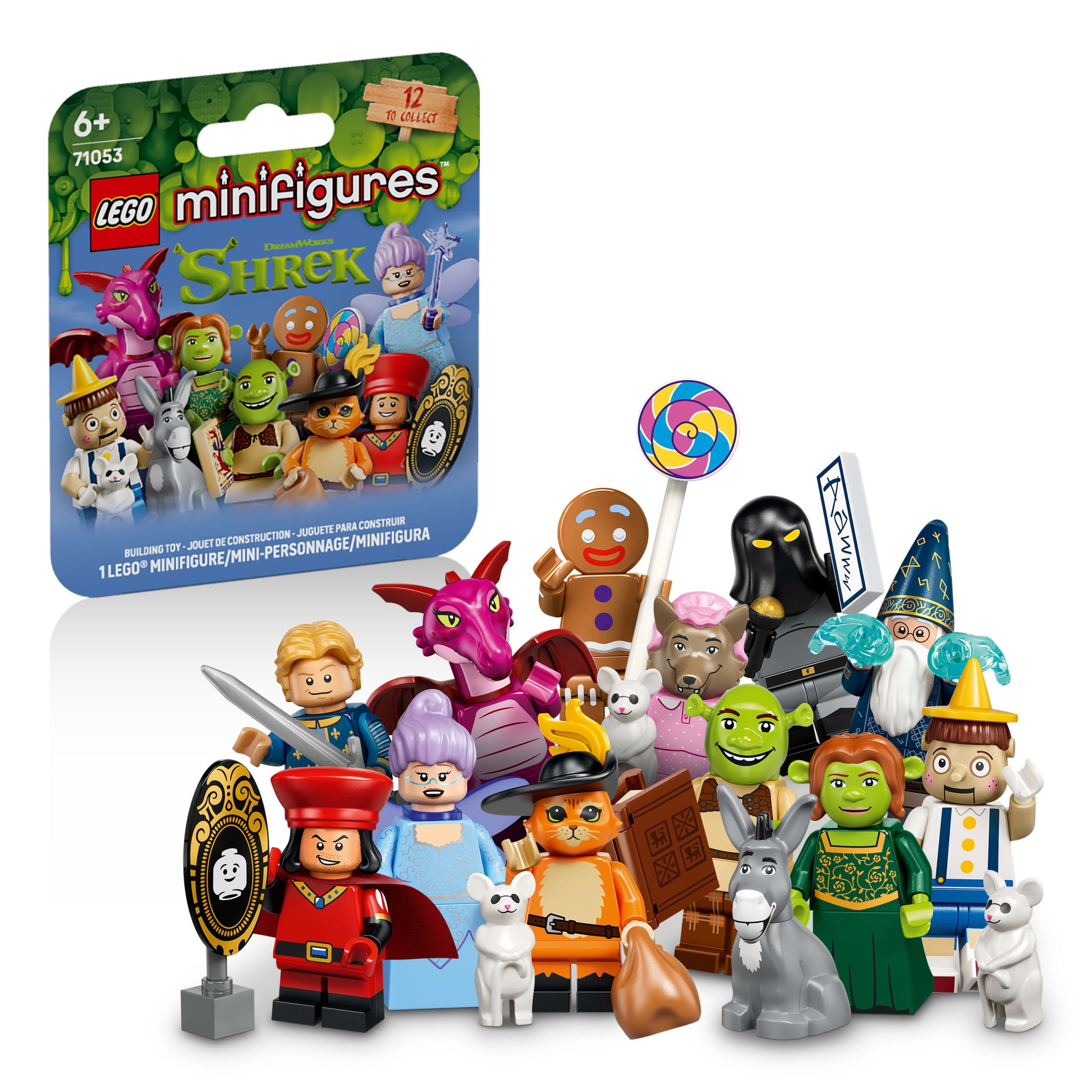 LEGO Minifigures Shrek Series 1-Pack - Mystery Box Set - 12 Shrek Toys to Collect for Boys & Girls, Ages 6+ - 71053