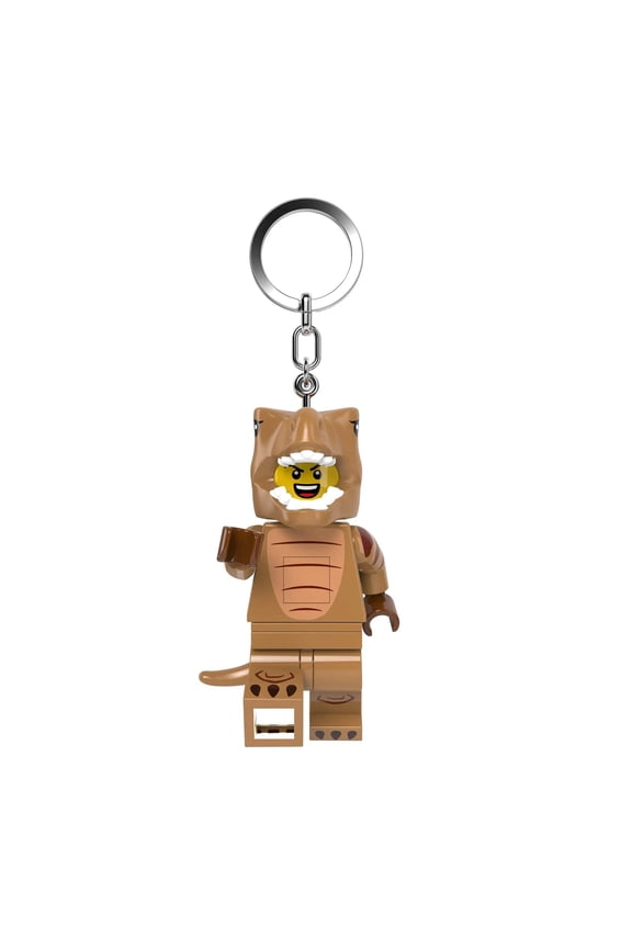 LEGO Minifigures Large 3 Inch Tall Figure Keychain Light - T-Rex Costume Fan (KE237H)