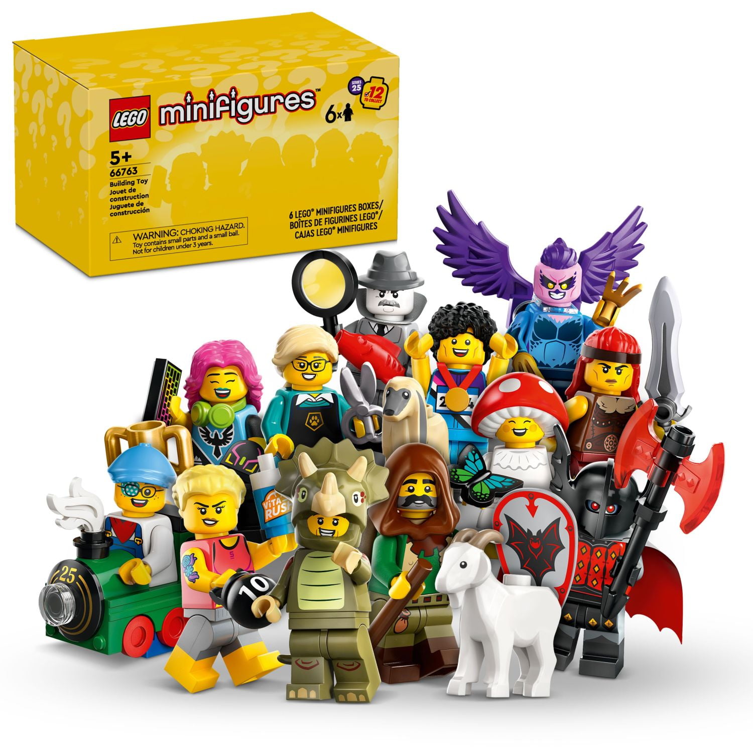 LEGO Minifigures Series 25 6 Pack, Mystery Blind Box, Includes 6 Surprise Minifigures, Collectible Gift for Boys, Girls and Kids Ages 5 and Up, 66763