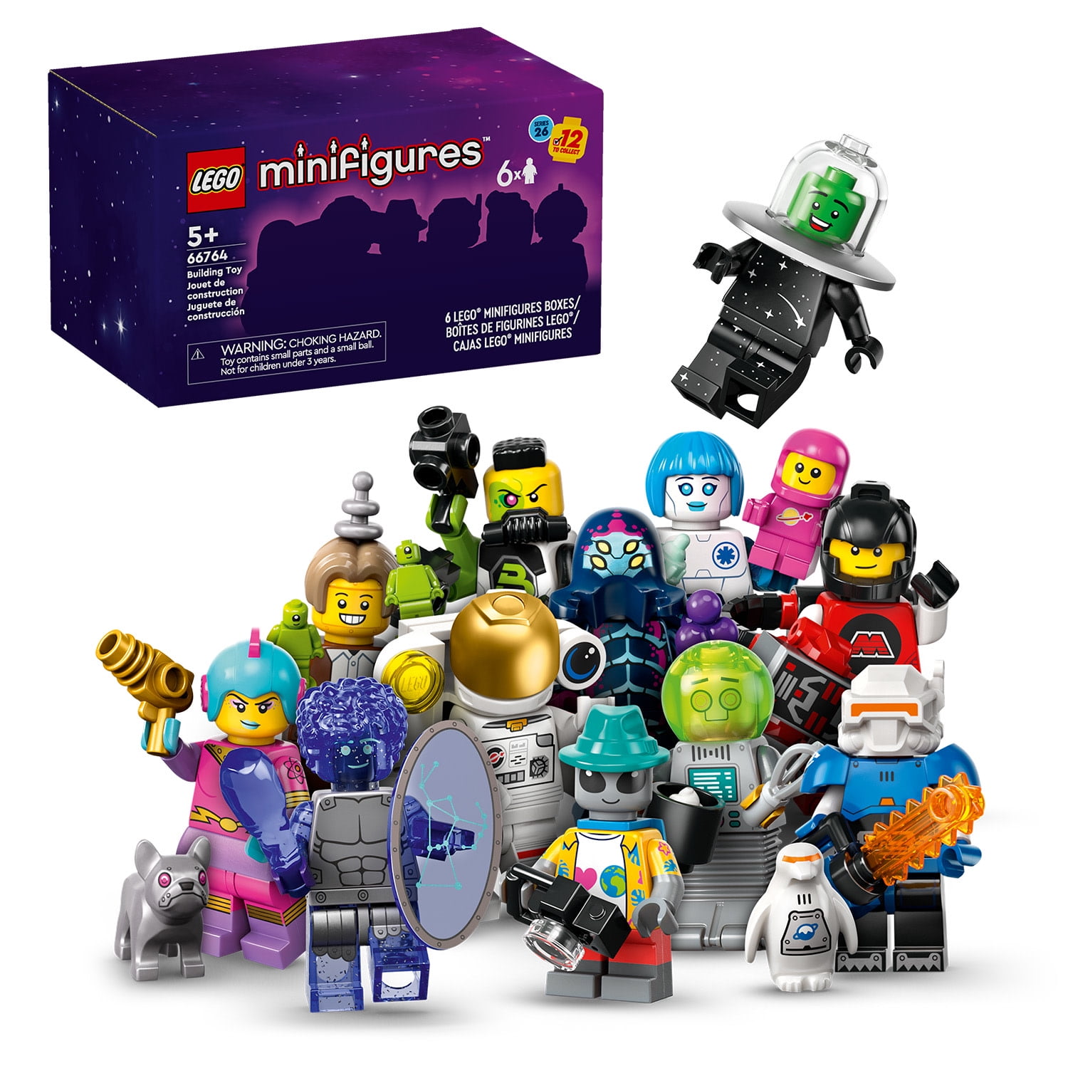 LEGO Minifigures Series 26 Space 6 Pack Multi Pack of Collectible Minifigures for Kids Sci Fi Toy Building Set for Independent Play Gift Idea for Boys and Girls Aged 5 Years Old and