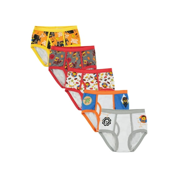 LEGO Movie 2, Boys Underwear, 5 Pack Briefs Sizes 4 - 8