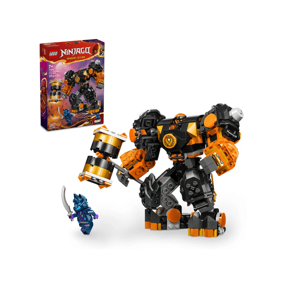 LEGO NINJAGO 71806 Cole's Elemental Earth Mech - 235 Pieces - Customizable Mech Playset with Cole & Wolf Mask Warrior Minifigures