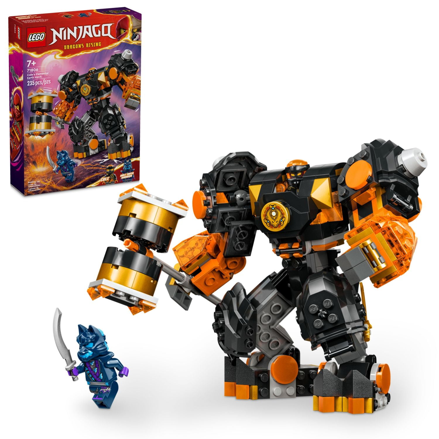Free Shipping! LEGO NINJAGO Cole's Elemental Earth Mech Mini Ninja