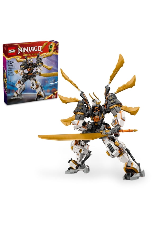 NINJAGO Coles Titan Dragon Mech Adventure Toy for Boys and Girls, Ninja Toys, Playset with 1 Ninja Minifigure, NINJAGO Mech with Dragon Wings, Birthday Gift for Kids Ages 12 and Up, 71821