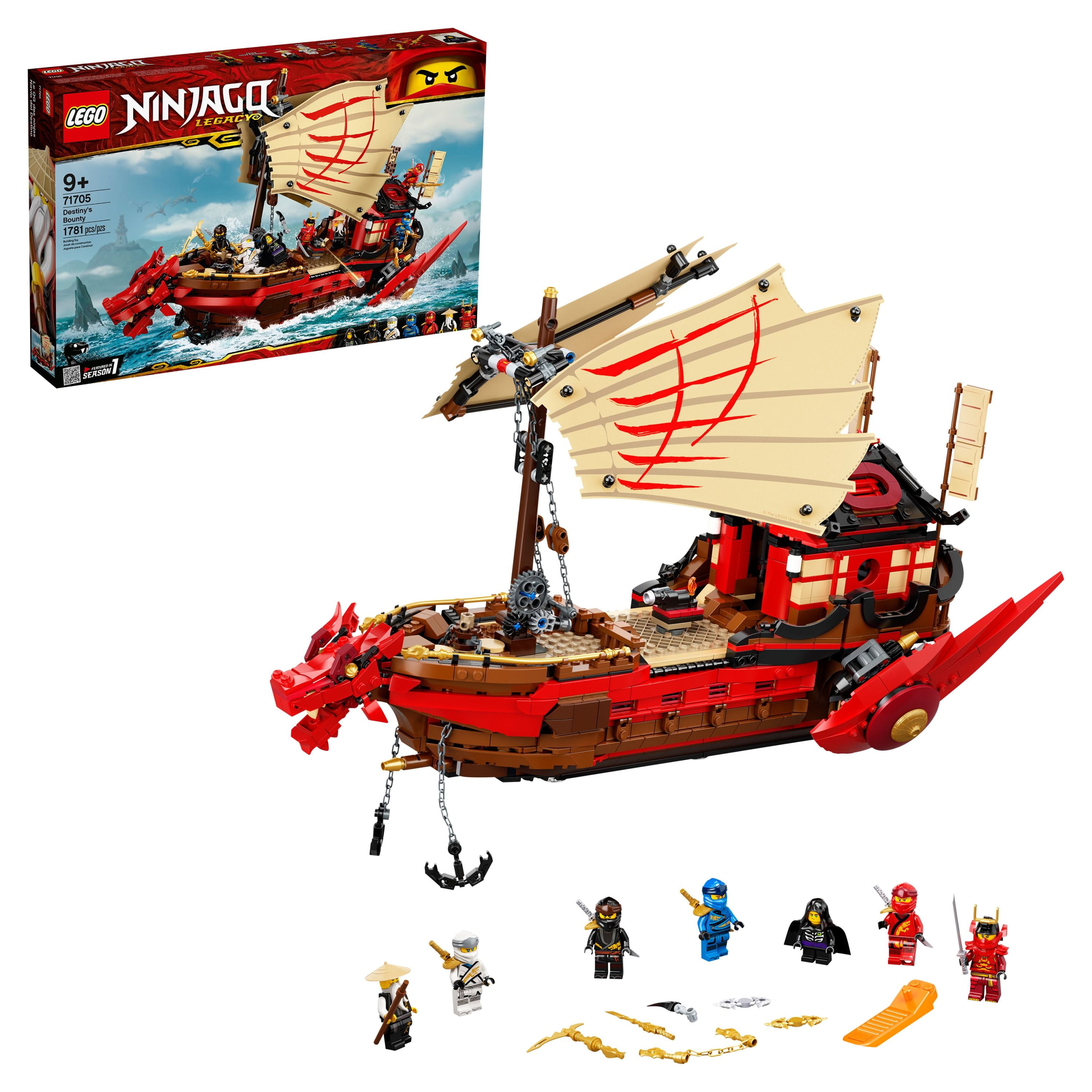 LEGO NINJAGO Destiny's Bounty 71705, 1,781 Pieces, Ages 9+, 7
