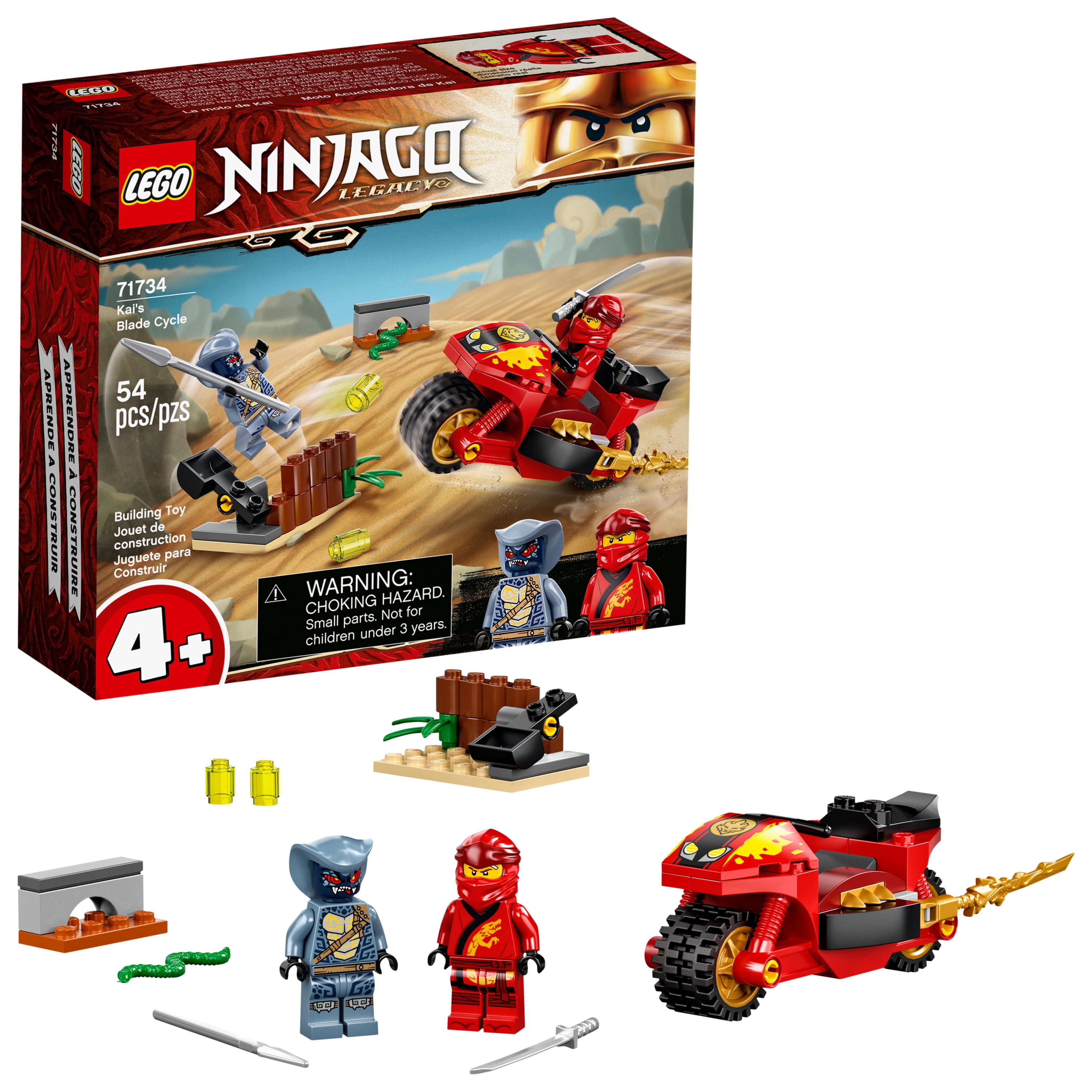 LEGO NINJAGO Legacy Kais Blade Cycle 71734 Ninja Motorcycle Playset Building Toy (54 Pieces)