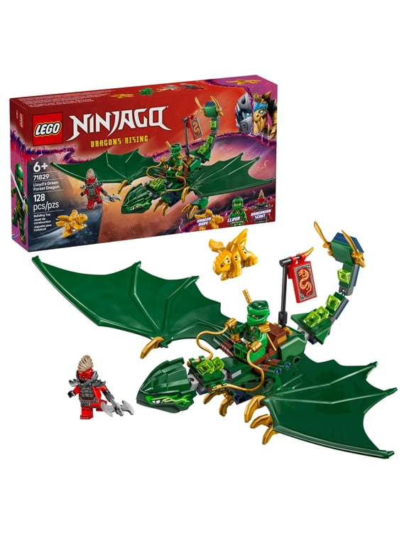 NINJAGO Lloyd's Green Forest Dragon Toys - Pretend Play Building Toys for Boys & Girls, Ages 6+ - Dragon Figurine W/ 2 Minifigures for Kids - Gift Ideas for Birthdays - 71829