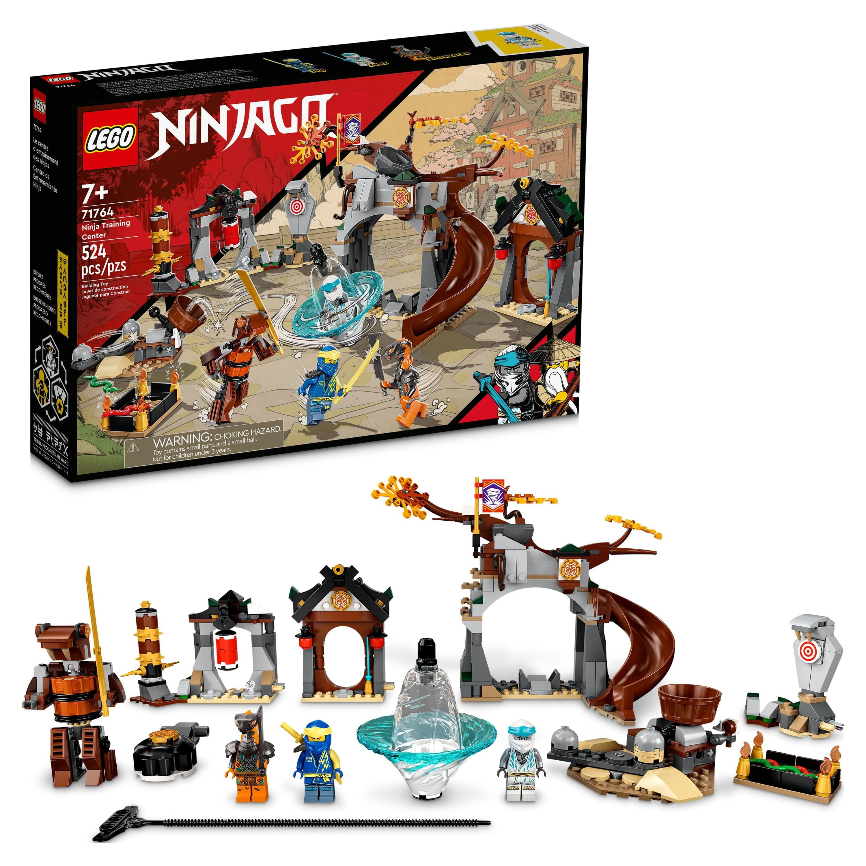 LEGO NINJAGO Ninja Training Center 71764 Building Kit Featuring NINJAGO  Zane and Jay, a Snake Figure and a Spinning Toy; Construction Toys for Kids