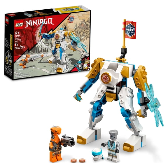 LEGO NINJAGO Zane’s Power Up Mech EVO 71761 Action Figure Building Set with Cobra Snake and Zane Minifigures, Collectible Mission Banner Series, Ninja Toys for 6 Year Olds