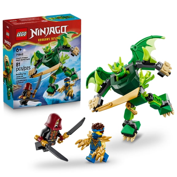 LEGO NINJAGO Lloyd's Dragon Mech Battle Pack - Building Toy for Boys & Girls, Ages 6+ - Mech Action Figure with 3 Minifigures - Ninja Toy for Kids - Gifts for Birthdays - 71862