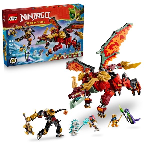 LEGO NINJAGO Wyldfyre's Transforming Dragon Mech - Building Toy for Boys & Girls, Ages 9+ - Mech Action Figure & Dragon Toy - Gift for Birthdays - 71868