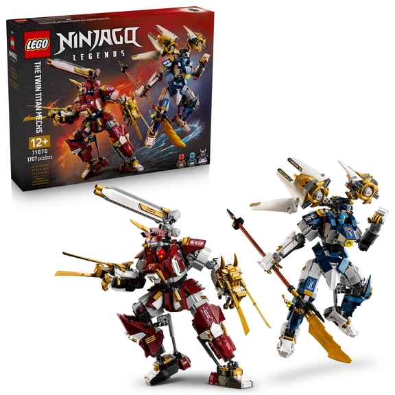 LEGO NINJAGO The Twin Titan Mechs - Building Toy for Boys & Girls, Ages 12+ - Posable Action Figures for Kids - With 3 Minifigures - 71870