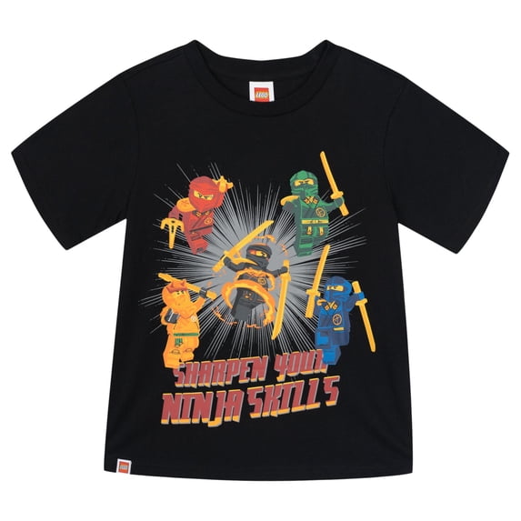 LEGO Ninjago Big Boys' Short Sleeve T-Shirt Black Ninja Skills