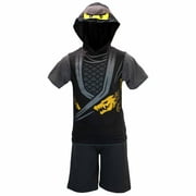 LEGO Ninjago Boys Ninjago cosplay Short and Matching cosplay Hooded T-Shirt (Black, Sizes 4-16)
