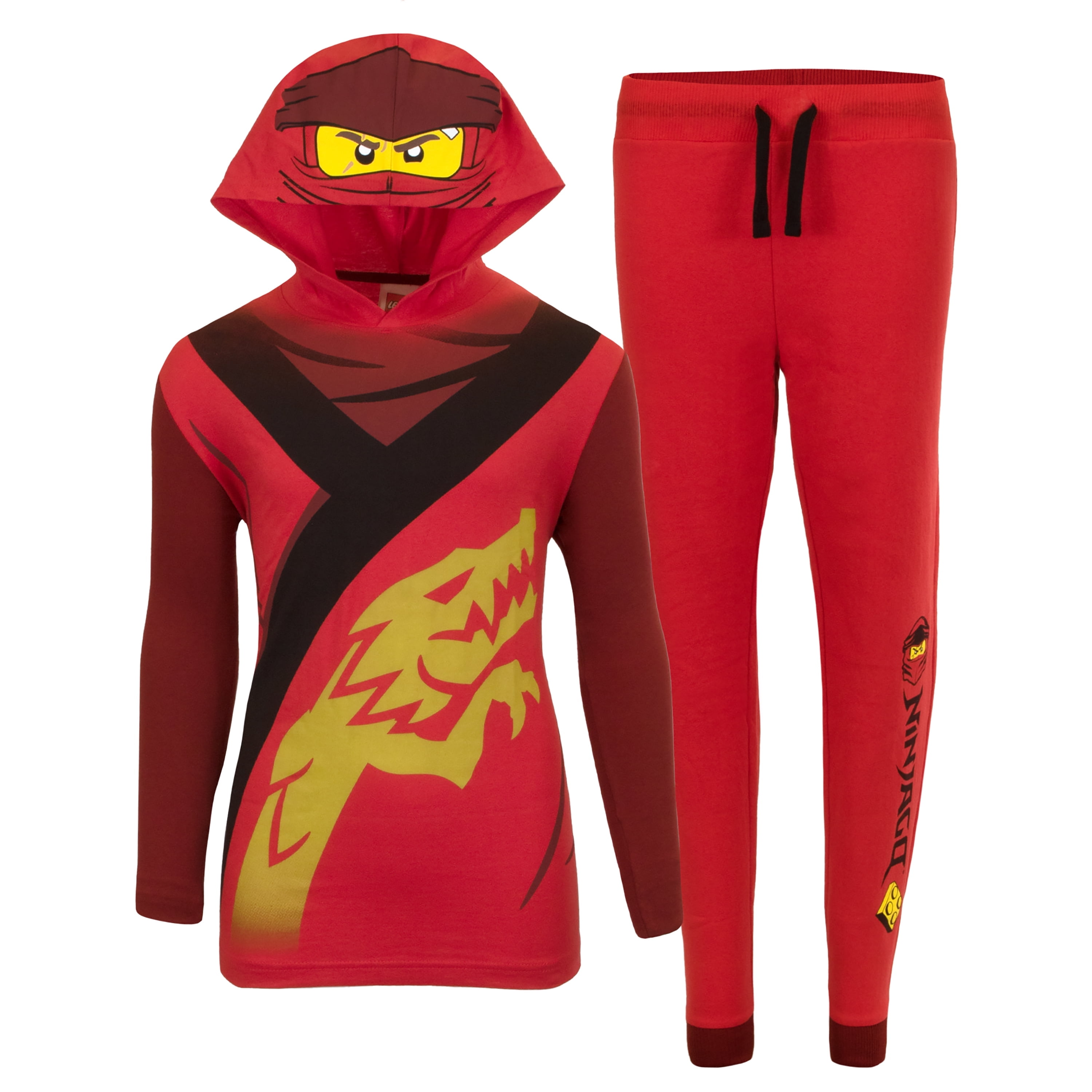 LEGO Ninjago Boys Outfit Pullover Hoodie Sweatshirt and Pants Set Kids Apparel Gift Red Sizes 4 16 Walmart