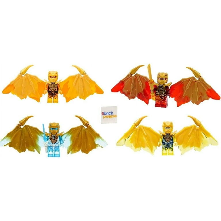 LEGO Ninjago Crystalized Golden Dragon Set Cole Jay Zane Kai Minifigures Weapons