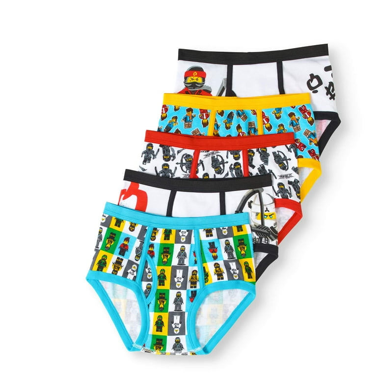 5-pack Printed Boys' Briefs - Bright blue/Ninjago - Kids