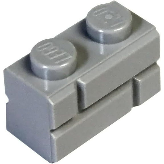 LEGO Parts and Pieces: Light Bluish Gray (Medium Stone Grey) 1x2 Masonry Profile Brick x100